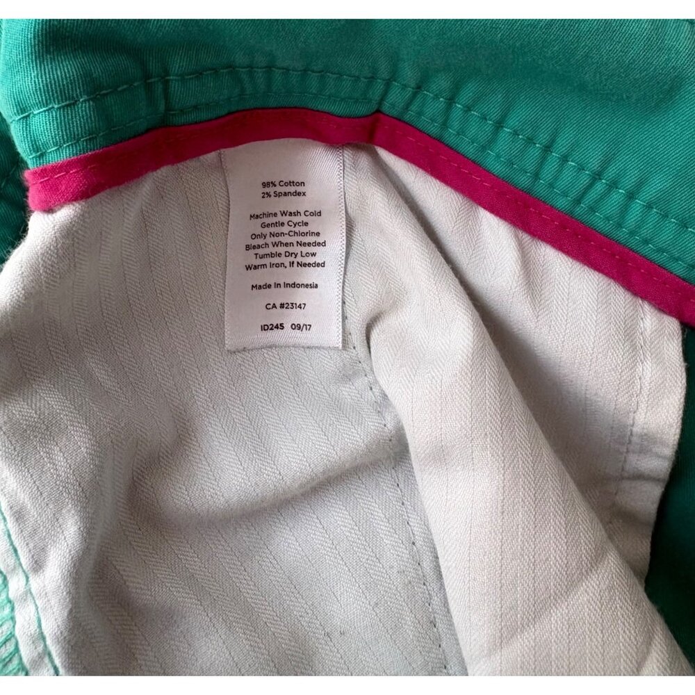 Talbots Womens Size 10 Aqua Green Pedal Pusher Pants Casual Cropped Style - Picture 6 of 8